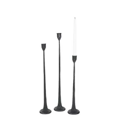 Online Kirklands Home Cast Iron Taper Candle Holders, Set of 3 Black