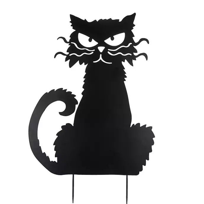 Outlet Kirklands Home Cat Metal Yard Stake Black