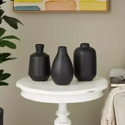 Online Kirklands Home Ceramic Contemporary Vases, Set of 3 Black