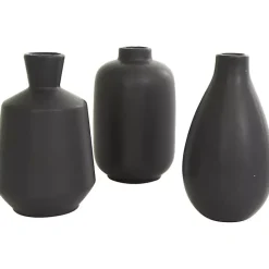 Online Kirklands Home Ceramic Contemporary Vases, Set of 3 Black