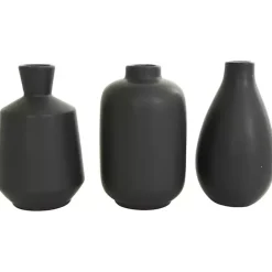Online Kirklands Home Ceramic Contemporary Vases, Set of 3 Black