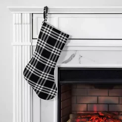Discount Kirklands Home Black Check Inverse Stocking