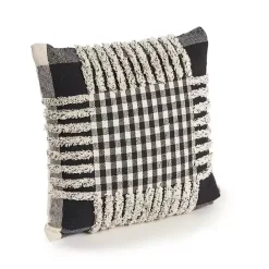 Online Kirklands Home Black Check Textured Pillow