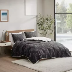 Discount Kirklands Home Chevron Full/Queen 3-pc. Coverlet Set Black