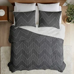 Discount Kirklands Home Chevron Full/Queen 3-pc. Coverlet Set Black