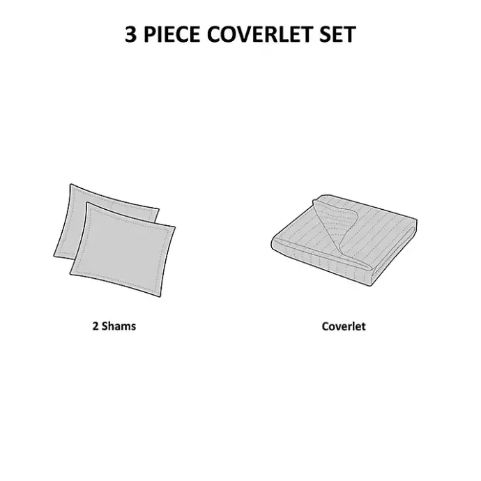 Discount Kirklands Home Chevron Full/Queen 3-pc. Coverlet Set Black