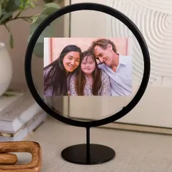 Clearance Kirklands Home Circular Floating Picture Frame Stand, 4x6 Black