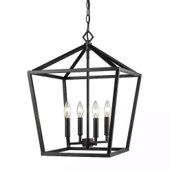 Best Kirklands Home Classic Farmhouse Square Pendant Light Black