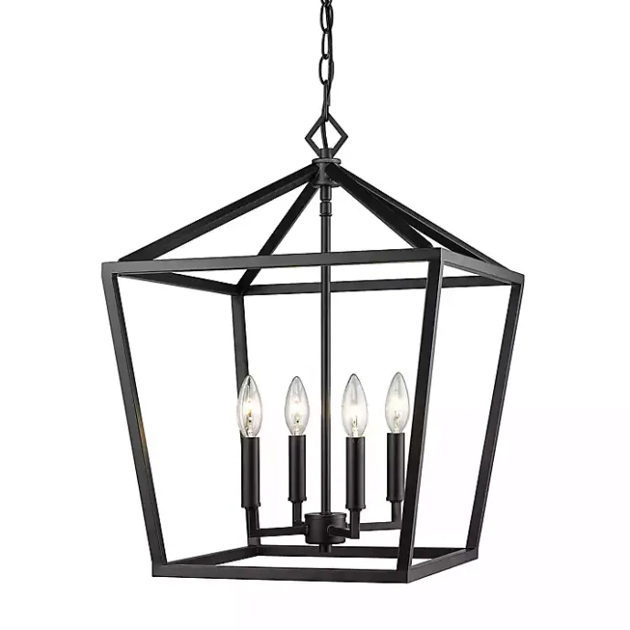 Best Kirklands Home Classic Farmhouse Square Pendant Light Black