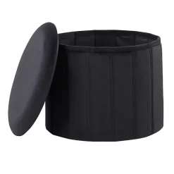 Best Kirklands Home Collapsible Storage Ottoman Black