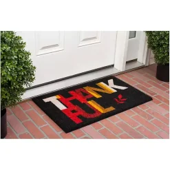 Online Kirklands Home Black Colorblock Thankful Doormat
