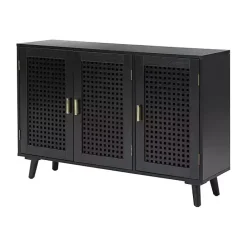 Best Kirklands Home Contemporary Lattice Doors Sideboard Black