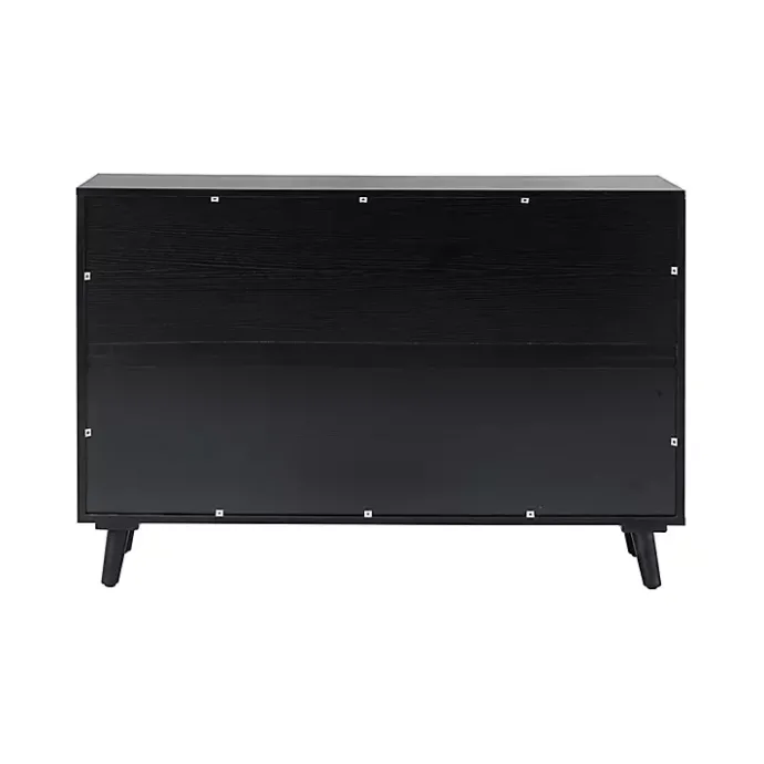 Best Kirklands Home Contemporary Lattice Doors Sideboard Black