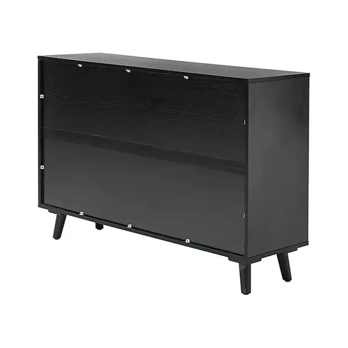 Best Kirklands Home Contemporary Lattice Doors Sideboard Black