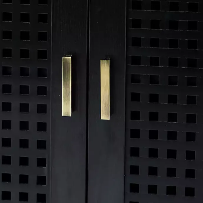 Best Kirklands Home Contemporary Lattice Doors Sideboard Black