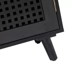 Best Kirklands Home Contemporary Lattice Doors Sideboard Black