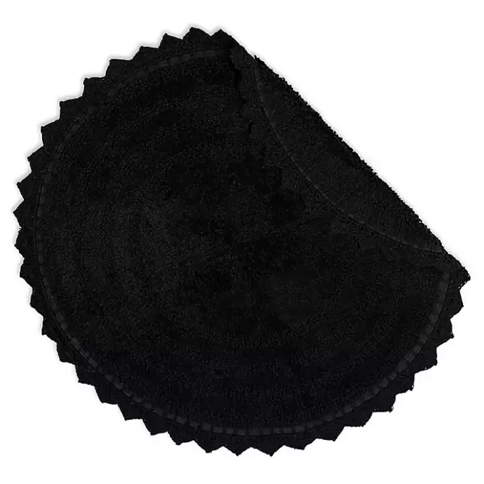 Outlet Kirklands Home Crochet Round Bath Mat Black
