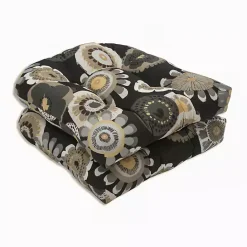 Sale Kirklands Home Black Crosby Wicker Chair Cushions, Set of 2