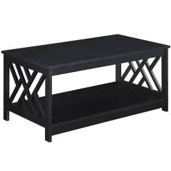 Hot Kirklands Home Cut-Out Sides Coffee Table Black