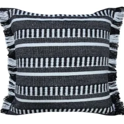 Best Kirklands Home Black Dash Stripe Indoor/Outdoor Pillow