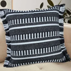 Best Kirklands Home Black Dash Stripe Indoor/Outdoor Pillow