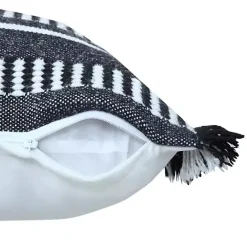 Best Kirklands Home Black Dash Stripe Indoor/Outdoor Pillow