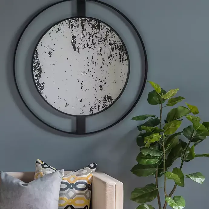 Sale Kirklands Home Black Distressed Floating Wall Mirror