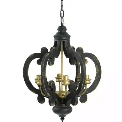 Discount Kirklands Home Black Distressed Gold Chandelier