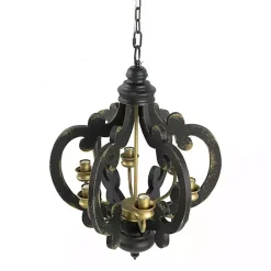 Discount Kirklands Home Black Distressed Gold Chandelier