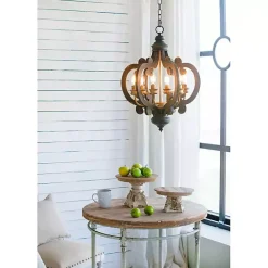 Discount Kirklands Home Black Distressed Gold Chandelier
