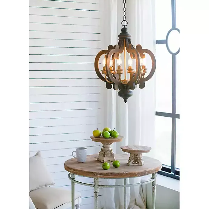 Discount Kirklands Home Black Distressed Gold Chandelier