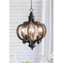 Discount Kirklands Home Black Distressed Gold Chandelier