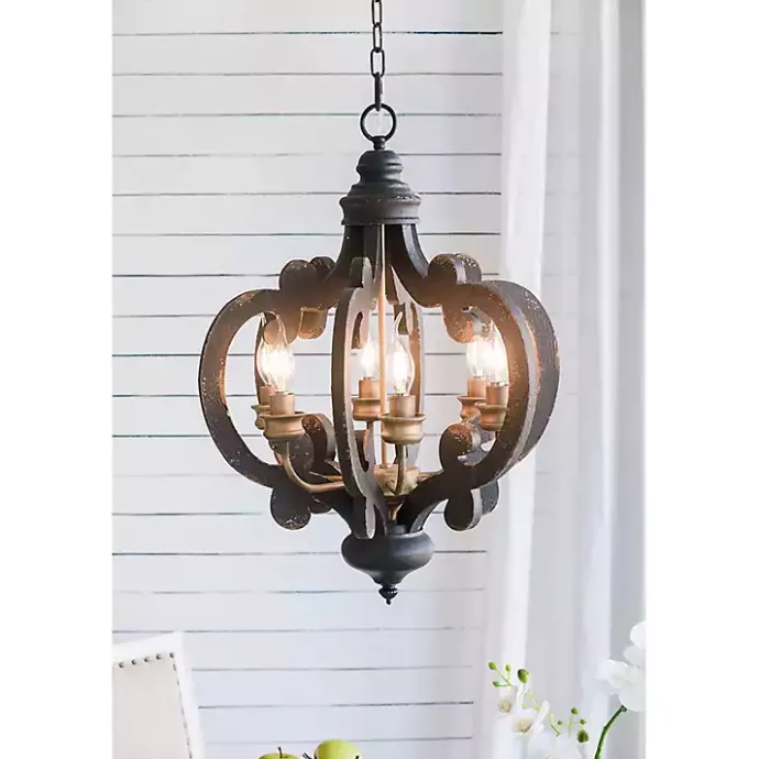 Discount Kirklands Home Black Distressed Gold Chandelier