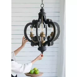 Discount Kirklands Home Black Distressed Gold Chandelier