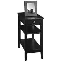 Clearance Kirklands Home Double Shelf Wood Accent Table Black