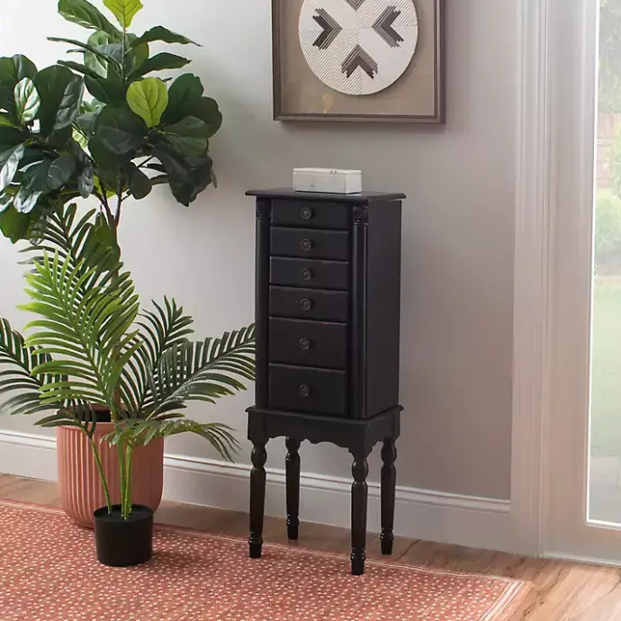 Best Kirklands Home 5-Drawer Ollie Petite Jewelry Armoire Black