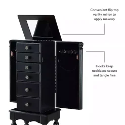 Best Kirklands Home 5-Drawer Ollie Petite Jewelry Armoire Black