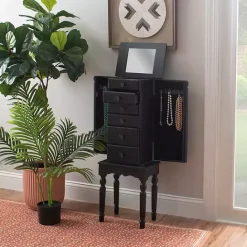 Best Kirklands Home 5-Drawer Ollie Petite Jewelry Armoire Black