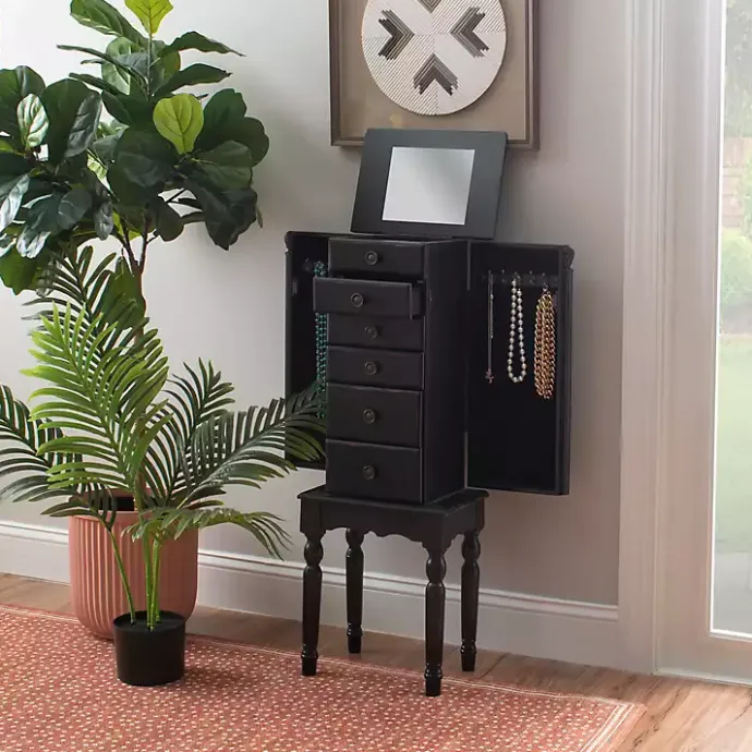 Best Kirklands Home 5-Drawer Ollie Petite Jewelry Armoire Black
