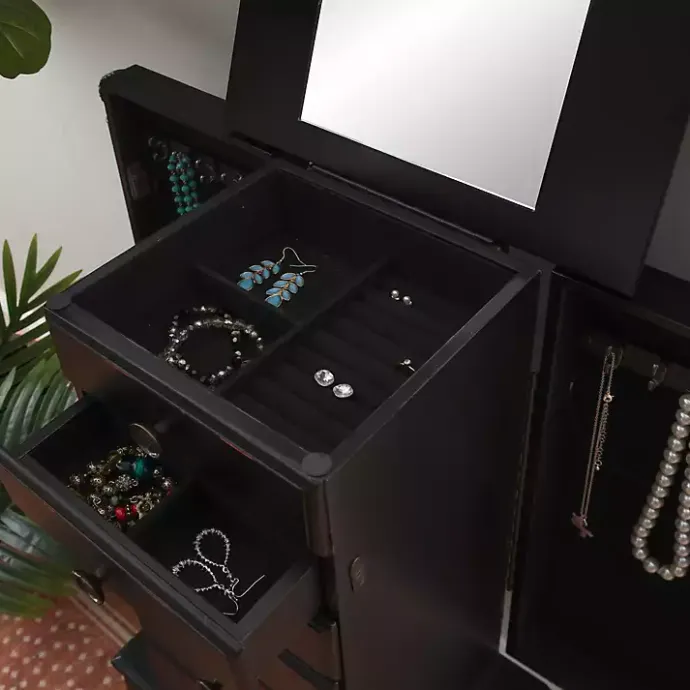 Best Kirklands Home 5-Drawer Ollie Petite Jewelry Armoire Black