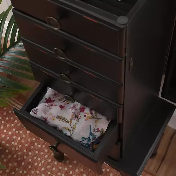 Best Kirklands Home 5-Drawer Ollie Petite Jewelry Armoire Black