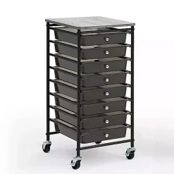 Kirklands Home 8-Drawer Rolling Storage Cart Black