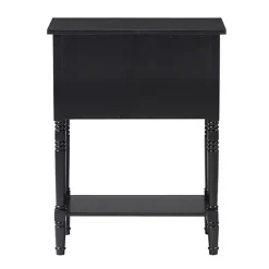 Kirklands Home 3-Drawer Turned Legs Accent Table Black