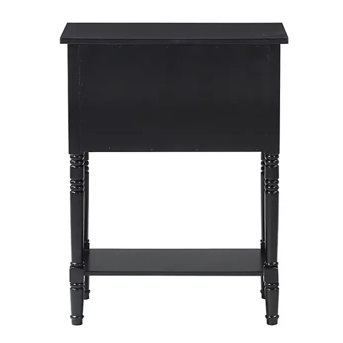 Kirklands Home 3-Drawer Turned Legs Accent Table Black