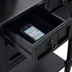 Kirklands Home 3-Drawer Turned Legs Accent Table Black