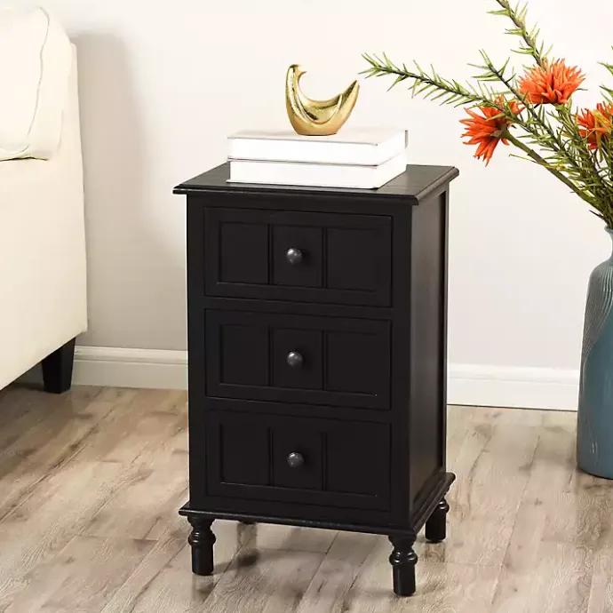 Clearance Kirklands Home 3-Drawer Winnie Accent Table Black