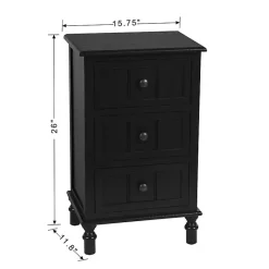 Clearance Kirklands Home 3-Drawer Winnie Accent Table Black