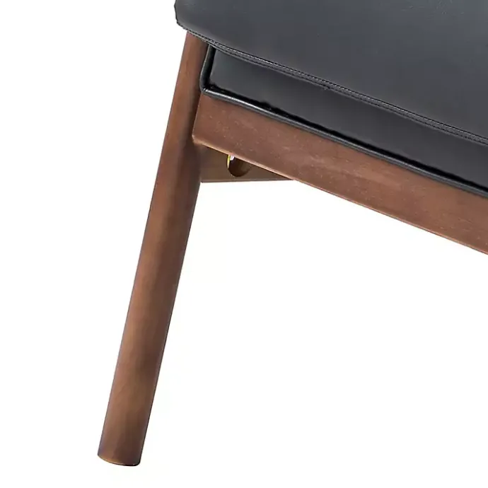 Sale Kirklands Home Faux Leather and Wood Accent Chair Black