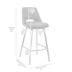 Kirklands Home Faux Leather Carise Swivel Bar Stool Black