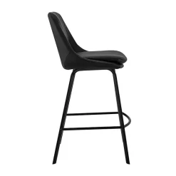 Kirklands Home Faux Leather Carise Swivel Bar Stool Black